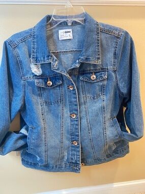 Ci Sono Light Blue Distressed Denim Jacket
